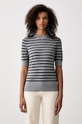 Tommy Hilfiger T-shirt swetrowy damski z bawełną szary WW0WW49705