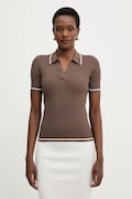 Armani Exchange polo swetrowe damskie z wiskozą brązowe XW001897 AF10352