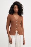Morgan кардиган жіночий бавовняний коричневий MYRTILE