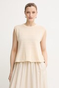 United Colors of Benetton τοπ γυναικείο με λινό μπεζ 1EKQD10H2