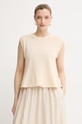 United Colors of Benetton τοπ γυναικείο με λινό μπεζ 1EKQD10H2