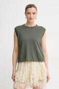 United Colors of Benetton τοπ γυναικείο με λινό πράσινο 1EKQD10H2