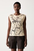 United Colors of Benetton топ-светр жіночий ажурний бежевий 1H6GD10H3