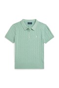 Polo Ralph Lauren t-shirt bawełniany dziecięcy kolor turkusowy z kołnierzykiem 313935002502