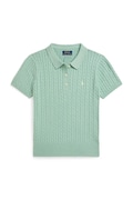 Polo Ralph Lauren t-shirt bawełniany dziecięcy kolor turkusowy z kołnierzykiem 313935002502
