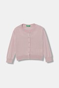 United Colors of Benetton kardigan dziecięcy z bawełną różowy 19DKG500S
