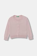 United Colors of Benetton kardigan dziecięcy z bawełną różowy 19DKG500S