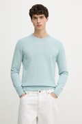 Trussardi sweter męski z bawełną turkusowy M0598000064N