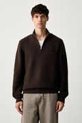 Levi's pulover moški z dodatkom volne LIGHTWEIGHT HM QUARTER ZIP rjav 0058U