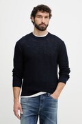 United Colors of Benetton sweter męski z dodatkiem lnu granatowy 1DC3U10BK