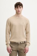 Tommy Hilfiger sweter męski bawełniany beżowy MW0MW42799