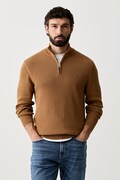 Tommy Hilfiger sweter męski bawełniany brązowy MW0MW42916