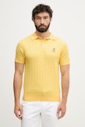 Tommy Hilfiger polo tricotat pentru bărbați, din bumbac galben MW0MW42788