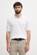BOSS тениска с яка мъжка от памук Natalo бяла 50561613