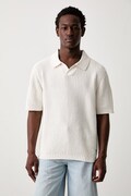 HUGO Blue polo swetrowe męskie z bawełną Spero białe 50557344