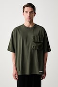 Undercover tricou oversized din bumbac pentru bărbați verde UP1F4811