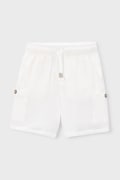 Dječje pamučne kratke hlače Mayoral boja: bijela, podesivi struk, 3212