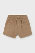 Mayoral Newborn pantaloni scurți din bumbac pentru copii culoarea maro, talie reglabila, 1273
