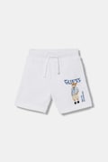 Guess szorty dresowe dziecięce bawełniane białe regular waist N6GD04 KA6R4