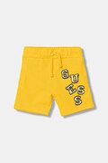 Guess szorty bawełniane dziecięce kolor żółty regulowana talia N6GD02 KA6R4