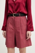 Weekend Max Mara szorty z dodatkiem lnu ECUBA damskie kolor czerwony gładkie high waist 2615141022600