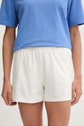HUGO шорти жіночі з бавовною SIGNATURE_SHORT білі high waist