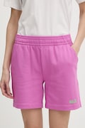 Jack Wolfskin szorty dresowe damskie bawełniane Celebrate The Paw różowe high waist A65909
