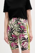 adidas pantaloni scurți x Farm Rio culoarea bej, cu imprimeu, high waist, KD4612