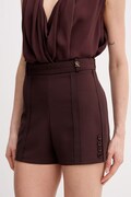 Elisabetta Franchi pantaloni scurți culoarea maro, uni, high waist, SH00761E2