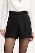 Elisabetta Franchi szorty damskie kolor czarny gładkie high waist SH00761E2