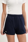 Lacoste szorty bawełniane damskie kolor granatowy gładkie high waist GF5341