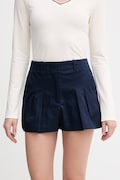Lacoste szorty damskie kolor granatowy gładkie high waist FF0175