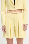 Fracomina szorty damskie kolor żółty gładkie high waist FJ26SV6002W84201