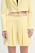 Fracomina szorty damskie kolor żółty gładkie high waist FJ26SV6002W84201