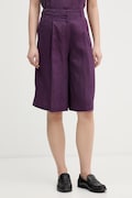 United Colors of Benetton šortky dámske ľanové fialové high waist 4AGHD902L