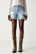 Levi's szorty damskie jeansowe RIBCAGE A-LINE niebieskie high waist 005DS