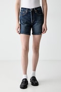 Levi's kratke hlače ženske denim 501® MID THIGH modre klasičen pas A9296