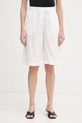 Patrizia Pepe bermudy damskie z bawełną białe high waist 2P1752 A743