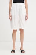 Patrizia Pepe bermudy damskie z bawełną białe high waist 2P1752 A743
