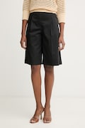 Patrizia Pepe bermudy damskie z bawełną czarne high waist 2P1752 A743