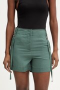 Patrizia Pepe szorty damskie z dodatkiem lnu zielone high waist 2P1760 A052