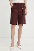 Patrizia Pepe szorty eleganckie damskie z wiskozy brązowe high waist 2P1773 A573