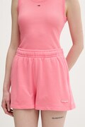 Tommy Jeans szorty dresowe damskie bawełniane różowe high waist DW0DW22230
