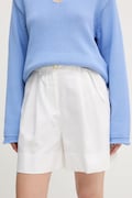 Tommy Hilfiger šortky dámské se lnem bílé high waist WW0WW49040