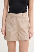 Tommy Hilfiger elegantné šortky dámske béžové high waist WW0WW49592