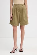 Tommy Hilfiger šortky dámske bavlnené zelené high waist WW0WW49595