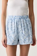 adidas Originals σορτς γυναικεία βαμβακερά μπλε ψηλή KW5830