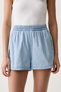 adidas Originals σορτς γυναικεία ντένιμ μπλε ψηλή KY3170