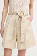 BOSS Orange шорти жіночі бавовняні з еластаном C Tulina-D бежеві high waist 50556394
