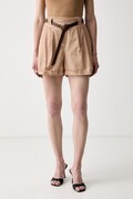 Haveone szorty damskie bawełniane beżowe high waist PFL-Q233